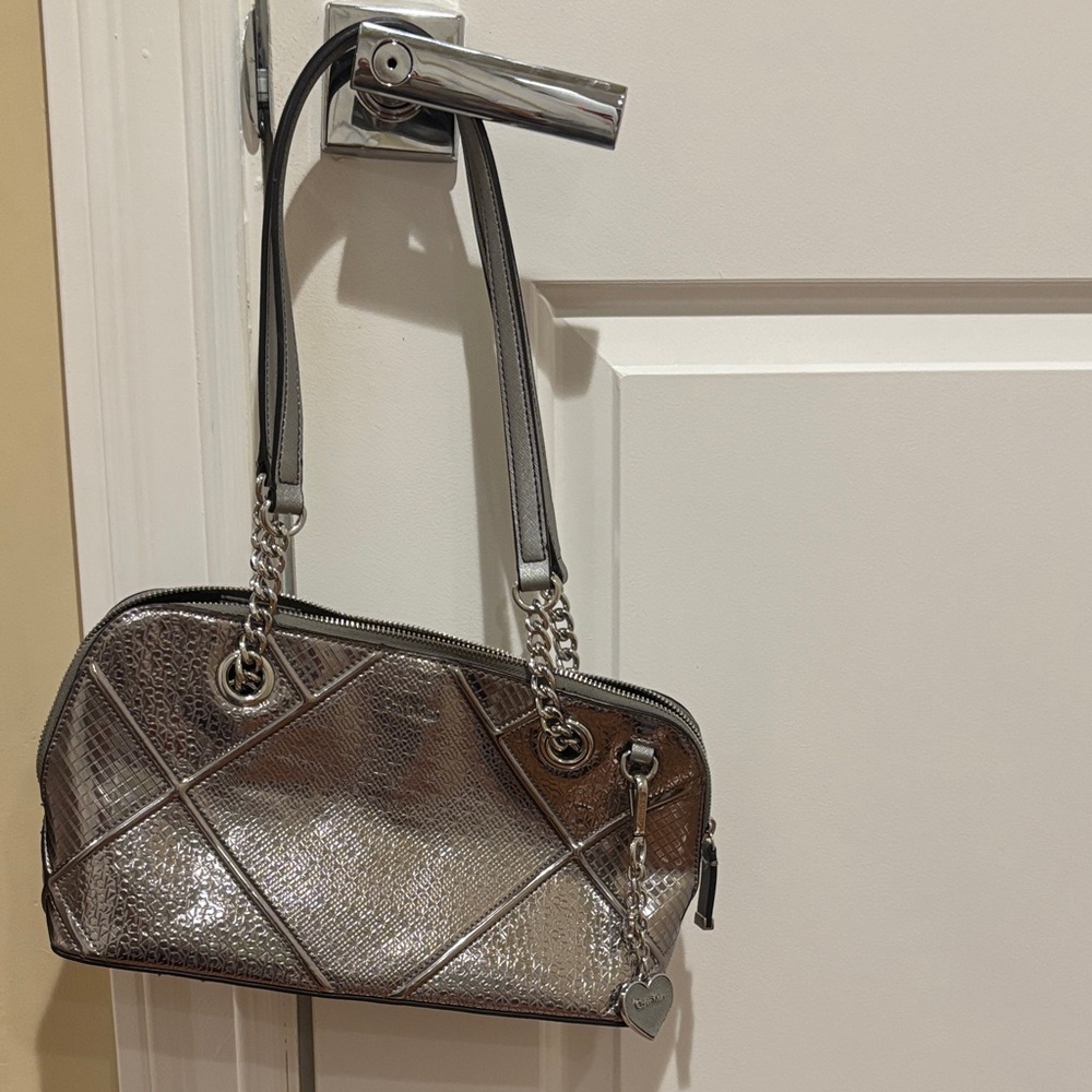 Calvin Klein Metallic Silver Shoulder Bag